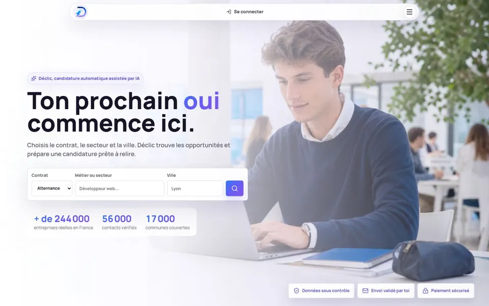 Page d’accueil de Déclic